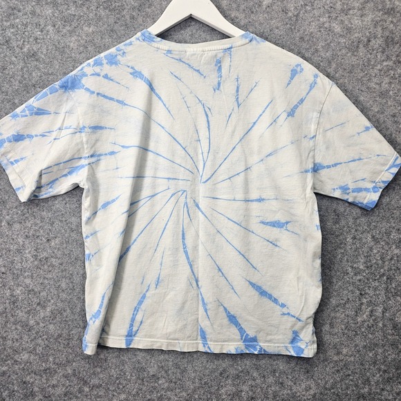 NIRVANA Tie Dye T Shirt Kids 14 White Blue Smiley Face Band Tee Grunge Y2K ZARA - Picture 2 of 8